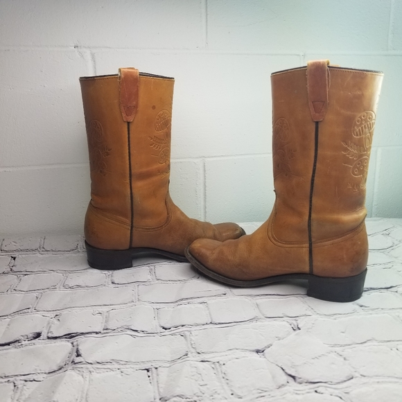 Vtg 70s wrangler mushroom leather campus boots - Picture 4 of 15